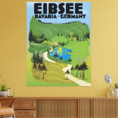 Eibseeドイツ旅行ポスター。 キャンバスプリント (インサイチュ (リビング))