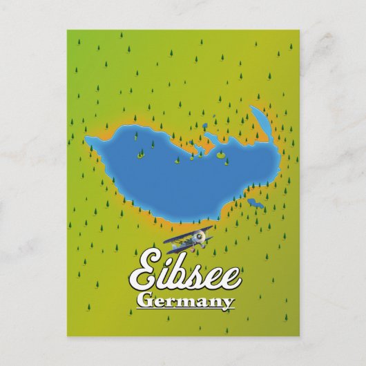 Eibseeドイツ旅行ポスター。 ポストカード (正面)