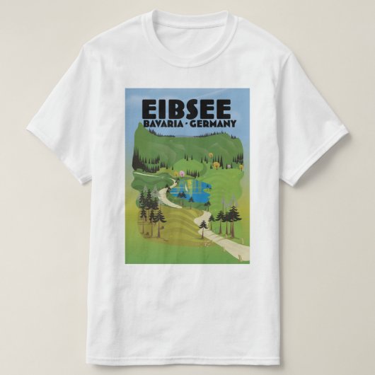 Eibseeドイツ旅行ポスター。 Tシャツ (デザイン正面)