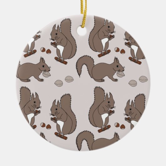 Eichhörnchen Desgin dunkel セラミックオーナメント (正面)