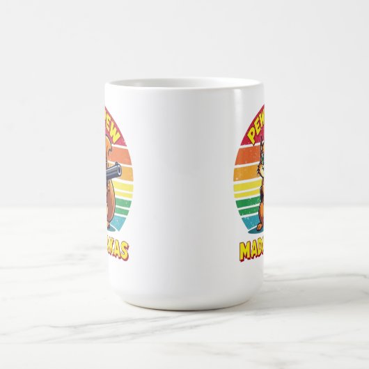 Eichhörnchen im Action-Modus: PEW PEW! コーヒーマグカップ (中央)