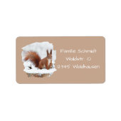 Eichhörnchen im Schnee - braun | ラベル (正面)