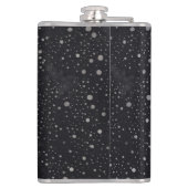 Eichhörnchen mit Tasse und Schnee „Stay Warm“ フラスク (裏面)