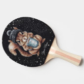 Eichhörnchen mit Tasse und Schnee „Stay Warm“ 卓球ラケット (横)