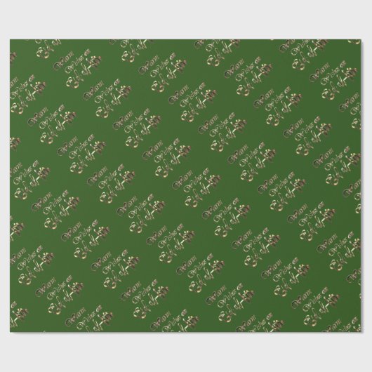 EidのAlFitrの緑金ゴールドのタイポグラフィの願いを暖めて下さい ラッピングペーパー (フラット)
