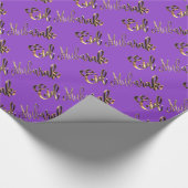Eidムバラクのエレガントな紫色の金ゴールドの文字パターン ラッピングペーパー (角)