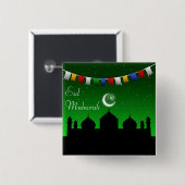 Eidムバラクのカラフルの花輪 缶バッジ (正面&裏面)