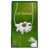 Eidムバラクの白いデイジーの花のギフトバッグ スモールペーパーバッグ (正面)