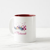 Eidムバラクカラフルなイスラム教のユニークな愛ギフト ツートーンマグカップ (正面左)