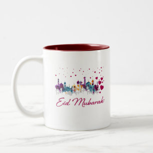Eidムバラクカラフルなイスラム教のユニークな愛ギフト ツートーンマグカップ