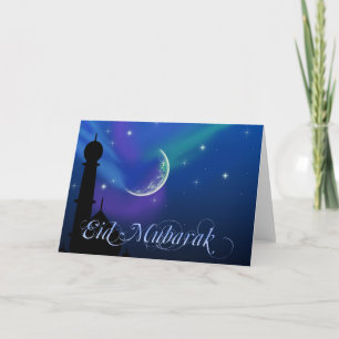 Eid魔法の夜-イスラム教の挨拶状 シーズンカード