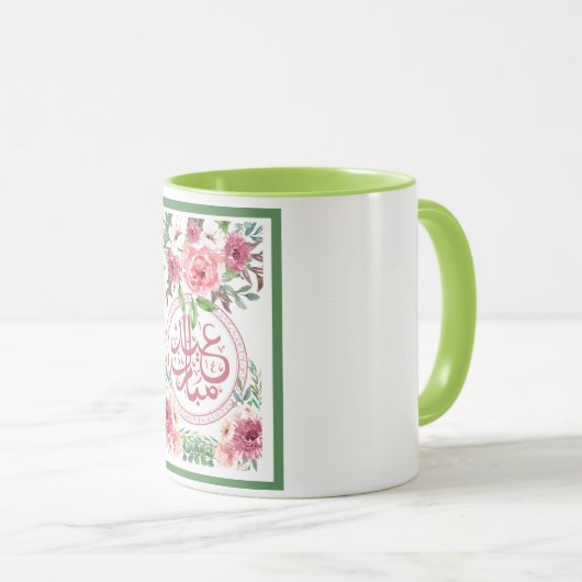 EID AL ADHAアラビア語挨拶マグ マグカップ (正面右)