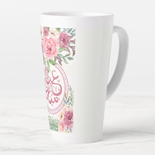 EID AL ADHA ARABIC GREETING MUG カフェラテマグ (右アングル)