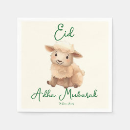 Eid  Al Adha Beige Cute  Sheep  Dinner  スタンダードカクテルナプキン