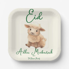 Eid  Al Adha Beige Cute Sheep Dinner  ペーパープレート