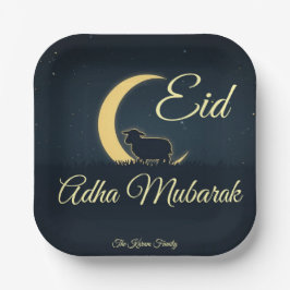 Eid  Al Adha Dark Blue Sheep Dinner  ペーパープレート