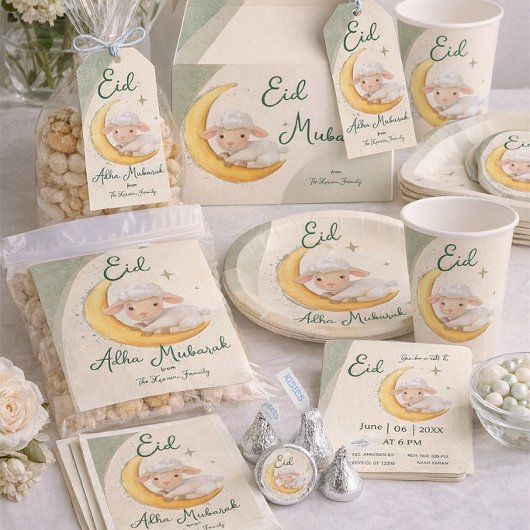 Eid Al Adha dusty Green ラウンドシール