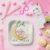 Eid  Al Adha Dusty Green Cute Sheep Dinner  ペーパープレート (パーティー)