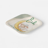 Eid  Al Adha Dusty Green Cute Sheep Dinner  ペーパープレート (傾斜あり)