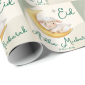 Eid  Al Adha Dusty Green Cute Sheep Dinner  ラッピングペーパー (ロールコーナー)