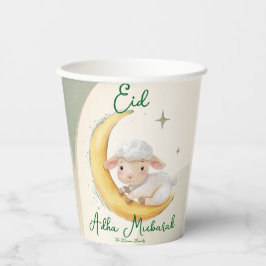 Eid  Al Adha Dusty Green Cute Sheep Dinner  紙コップ