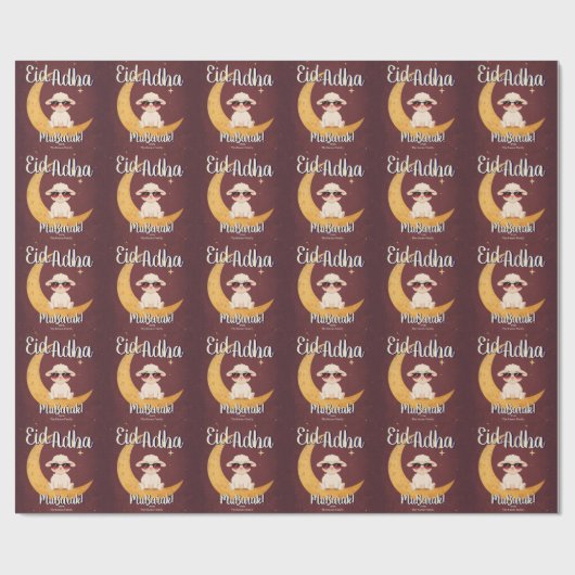 Eid  Al Adha Funny Cute Sheep Dinner  ラッピングペーパー (フラット)