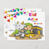 Eid Al-Adha Mubarakグリーティングカード シーズンポストカード (正面/裏面)