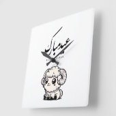 Eid al-Adha Mubarak Arabic Calligraphy スクエア壁時計 (傾斜)