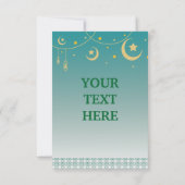 Eid Al-Adha Mubarak Card in Blue and Ka'bah image サンキューカード (裏面)