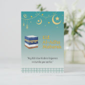 Eid Al-Adha Mubarak Card in Blue and Ka'bah image 招待状 (スタンド正面)