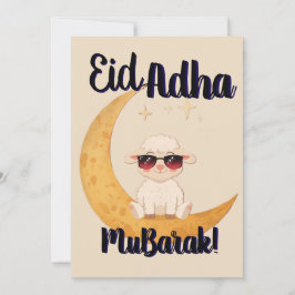 Eid Al Adha Mubarak Cute Sheep Greeting Card  招待状
