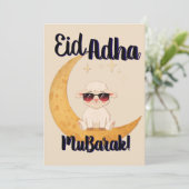Eid Al Adha Mubarak Cute Sheep Greeting Card  招待状 (スタンド正面)