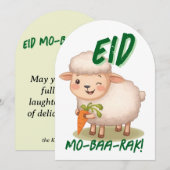 Eid Al Adha Mubarak Cute Sheep Greeting Card  招待状 (正面/裏面)