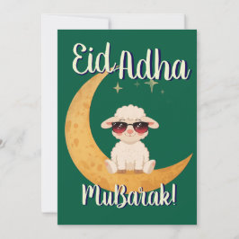 Eid Al Adha Mubarak Cute Sheep Greeting Card  招待状