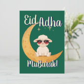 Eid Al Adha Mubarak Cute Sheep Greeting Card  招待状 (スタンド正面)