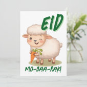 Eid Al Adha Mubarak Cute Sheep Greeting Card  招待状 (スタンド正面)