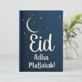 Eid Al Adha Mubarak Elegant Blue Greeting Card  招待状 (スタンド正面)