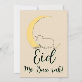 Eid Al Adha Mubarak Elegant Sheep Greeting Card  招待状
