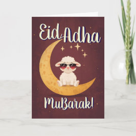 Eid Al Adha Mubarak Funny Sheep Greeting Card  カード