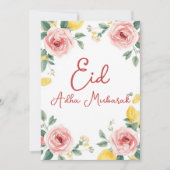 Eid Al Adha Mubarak Modern Floral Greeting Card  招待状 (正面)