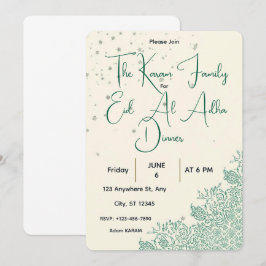 Eid  Al Adha Sage Green Dinner  招待状