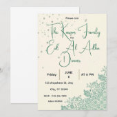 Eid  Al Adha Sage Green Dinner  招待状 (正面/裏面)