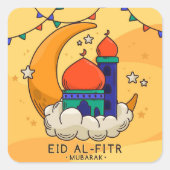 Eid Al-Fitrの挨拶 スクエアシール (正面)