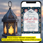 Eid Al Fitr Celebration Eid Mubarak Party Editable 招待状