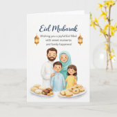 Eid al-Fitr Family Celebration Card カード (黄色い花)