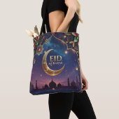Eid al fitr Islamic celebration Gold And navy トートバッグ (クローズアップ)