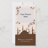 Eid Brown Pink Swirlフォトカード (正面)