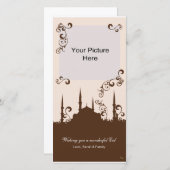 Eid Brown Pink Swirlフォトカード (正面/裏面)