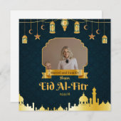 Eid El-fitrカード、Eid Mubarakとの恵み シーズンカード (正面/裏面)