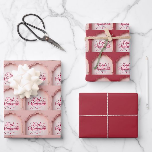 Eid Gift Wrapping Paper EID Mubarak Gift Paper  ラッピングペーパーシート (正面)